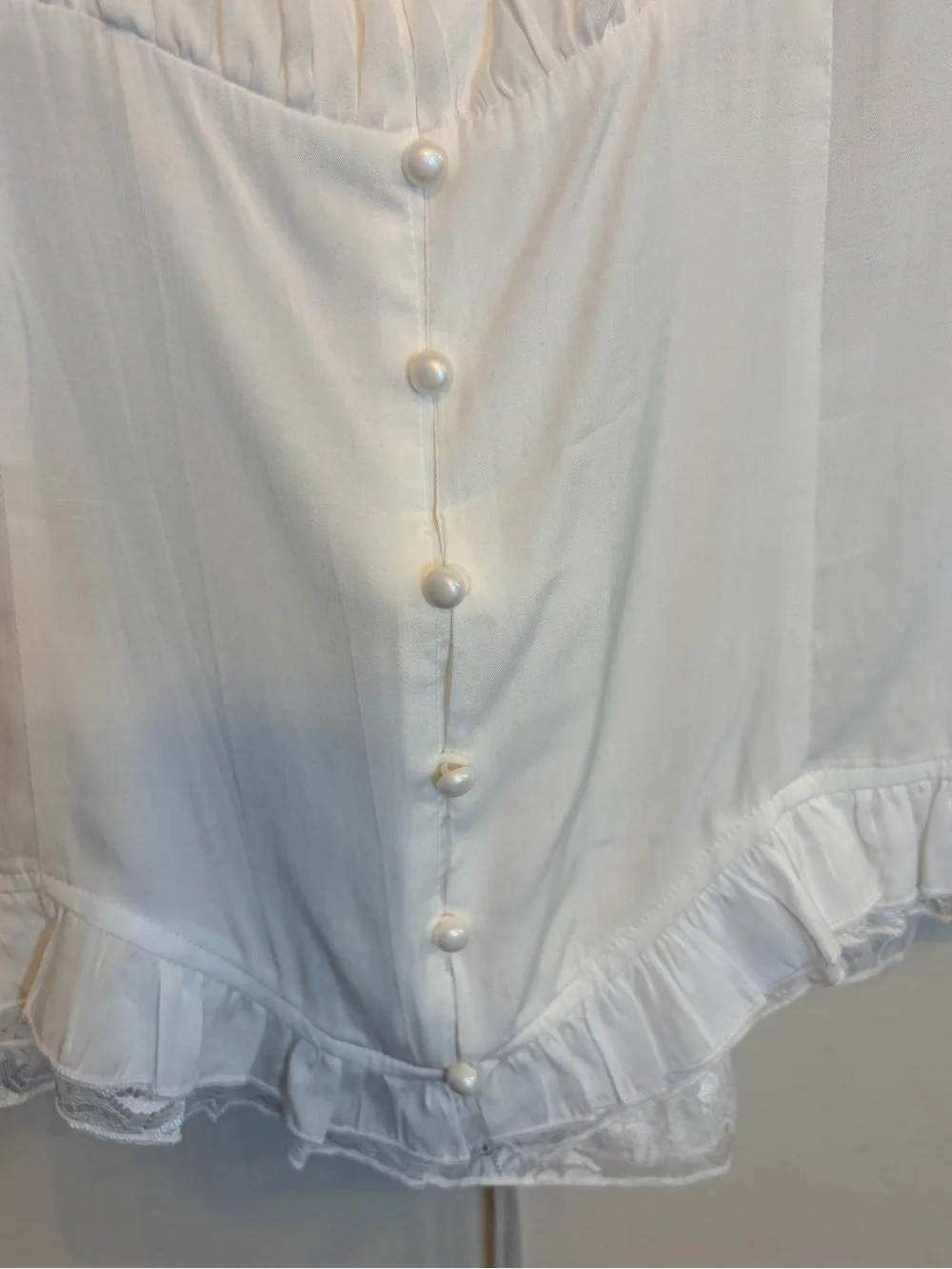 NWOT SCARLET DARKNESS Coquette Corset Back Lace Trim Fairycore Blouse Top L - Picture 4 of 8